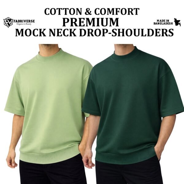 Mock Neck Drop-Shoulder (Lemon-B.Green)