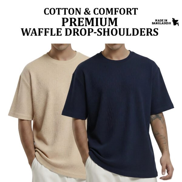 Premium Waffle Drop (Biscuit-Navy)