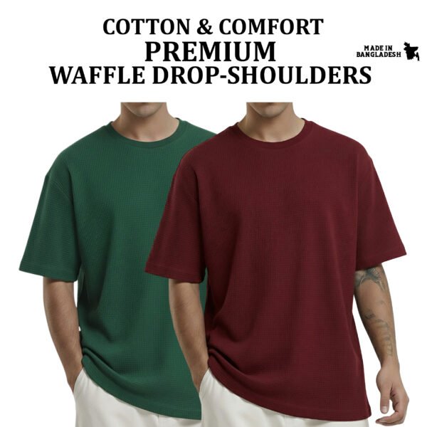 Premium Waffle Drop (B.Green-Maroon)