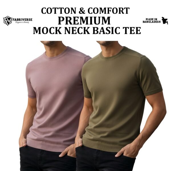 Premium Mock Neck (Brick-Boil Olive)