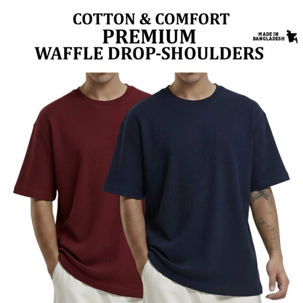 Premium Waffle Drop (Maroon-Navy)