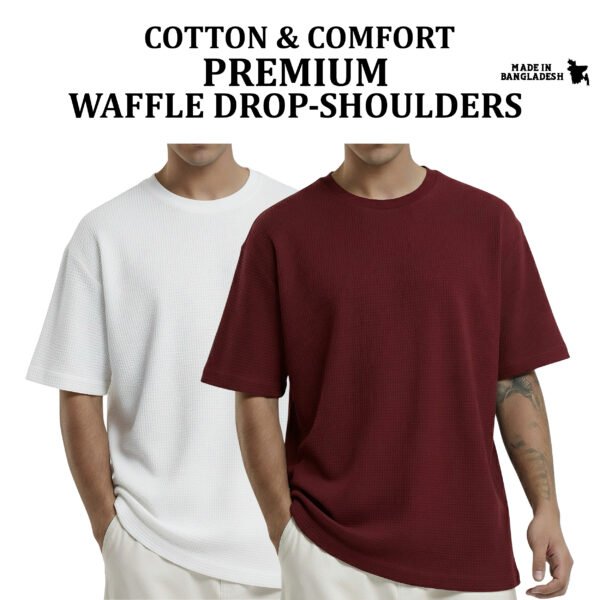 Premium Waffle Drop (White-Maroon)