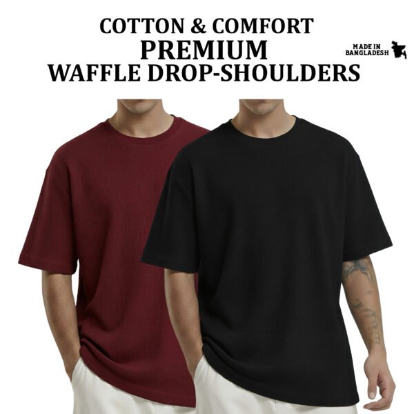 Premium Waffle Drop (Maroon-Black)