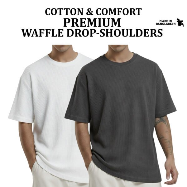 Premium Waffle Drop (White-Charcoal)
