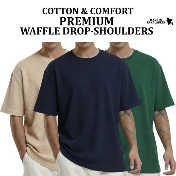 Premium Waffle Drop (Biscuit-Navy-B.Green)