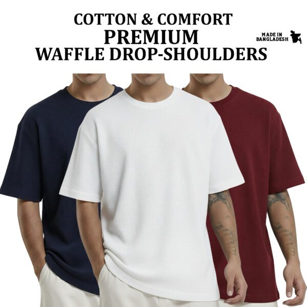 Premium Waffle Drop (Navy-White-Maroon)