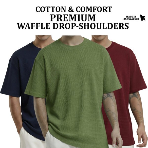 Premium Waffle Drop (Navy-Olive-Maroon)