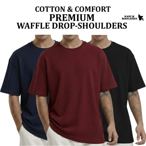 Premium Waffle Drop (Navy-Maroon-Black)