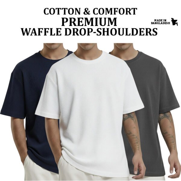 Premium Waffle Drop (Navy-White-Charcoal)