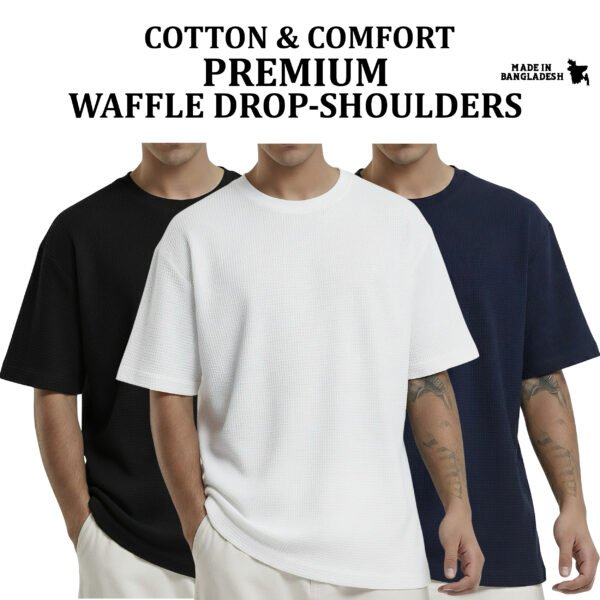 Premium Waffle Drop (Black-White-Navy)