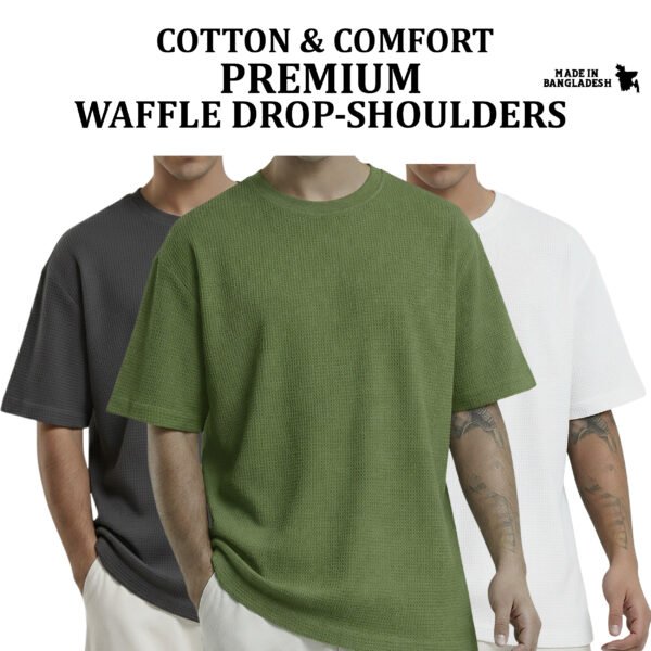 Premium Waffle Drop (Charcoal-Olive-White)