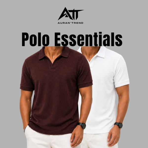 Premium Waffle Cuban Polo Coffee-White