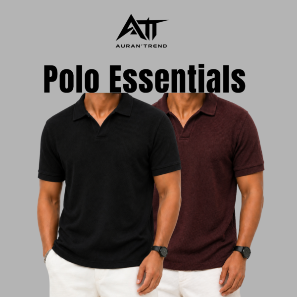 Premium Waffle Cuban Polo Black-Coffee