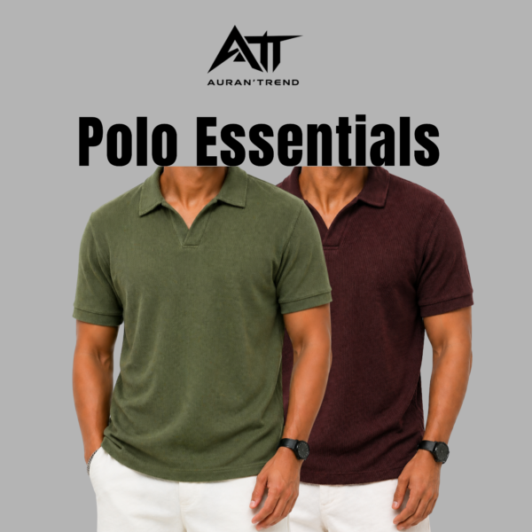 Premium Waffle Cuban Polo Olive-Coffee